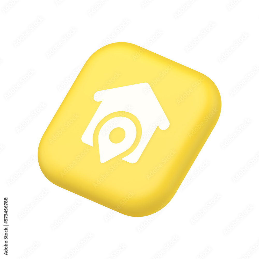 Poster house location gps route button distance navigation map pin pointer address direction 3d isometric i