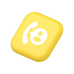 Phone contact call helpdesk customer support button telephone talk service symbol website icon 3d rendering