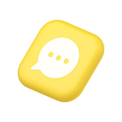 Think bubble chat button online dialogue social network communication symbol website icon 3d rendering