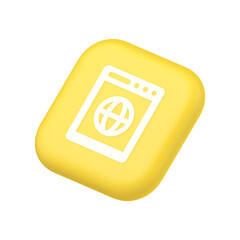 Internet browser global wireless connection button cyberspace virtual networking 3d isometric icon