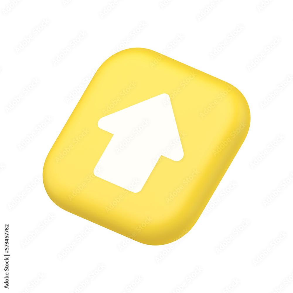 Poster arrow up button directional pointer cyberspace cursor symbol website icon 3d rendering