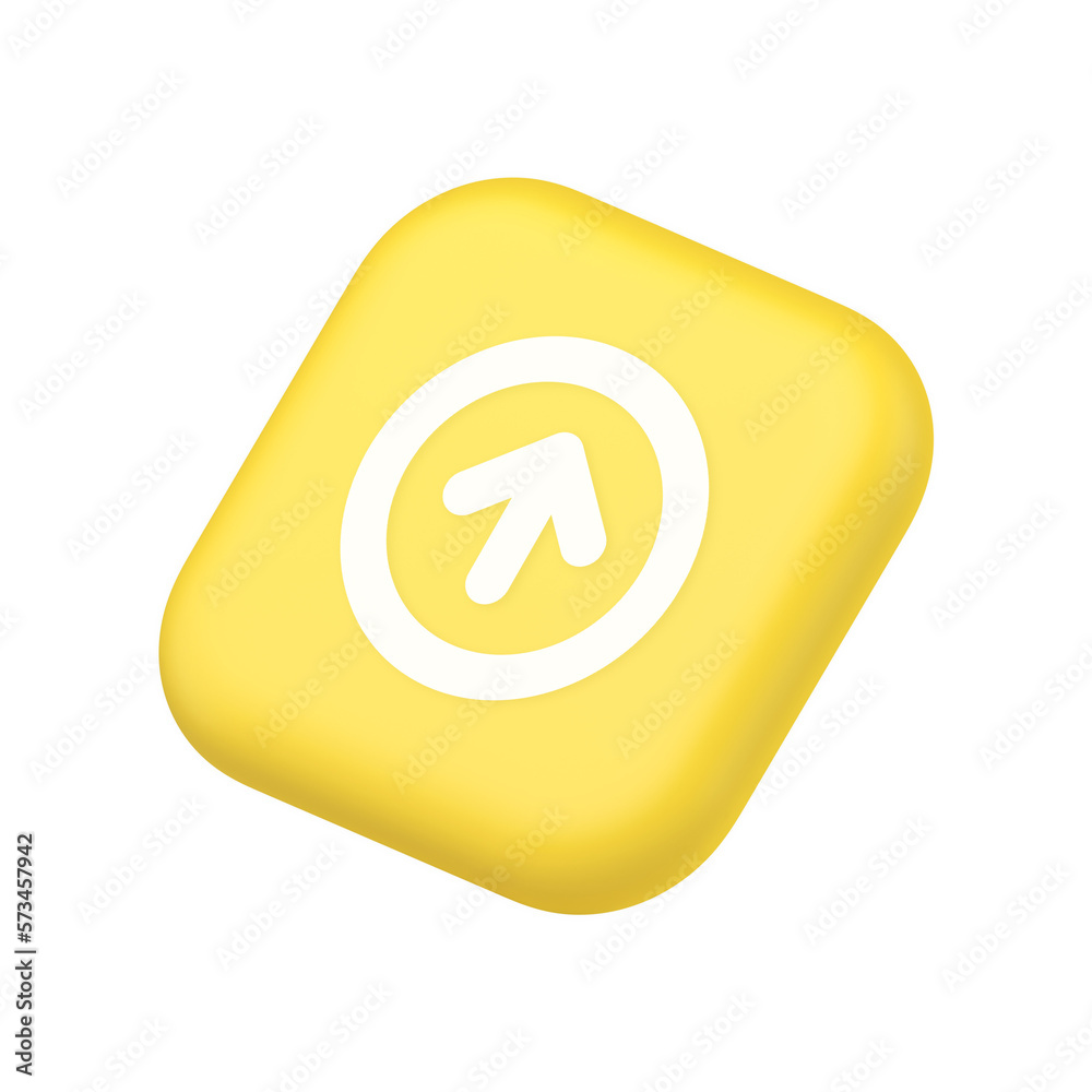 Poster up arrow round border button cyberspace navigation pointer symbol website icon 3d rendering