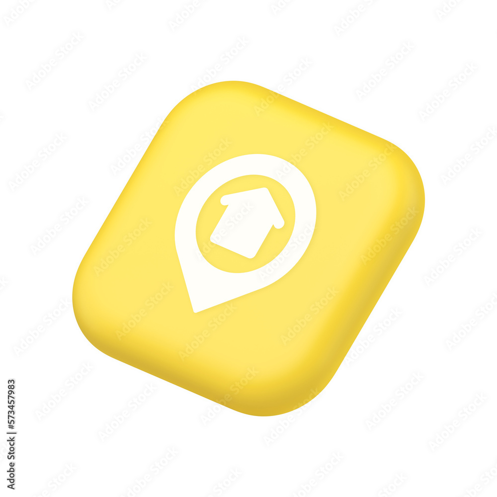 Poster urban building location find button house map pin web symbol website icon 3d rendering