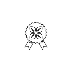 Organic, bio, eco symbol. Vegan, icon isolated on white background. 