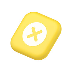 Obraz premium Cross button cancel reject decline negative forbidden fail symbol website icon 3d rendering