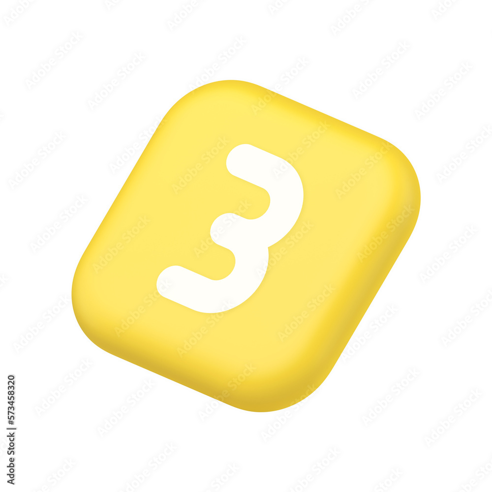 Poster three number button internet communication texting message character symbol website icon 3d renderin