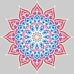 Mandala coloring book simple and basic for beginners, seniors and children. Flower mehndi pattern for Henna drawing and tattoo.