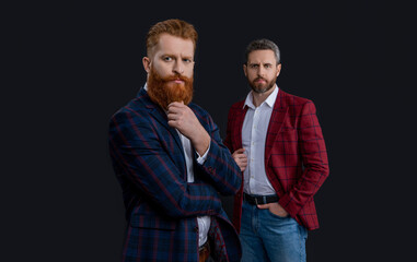 stylish men isolated on black. stylish men at studio. stylish men on background.