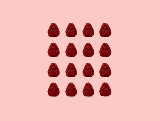 Collage with pink and delicious raspberries, advertising banner collage