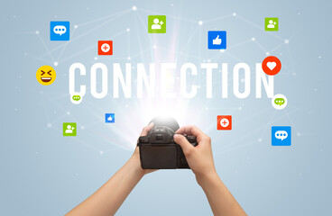 Using camera to capture social media content