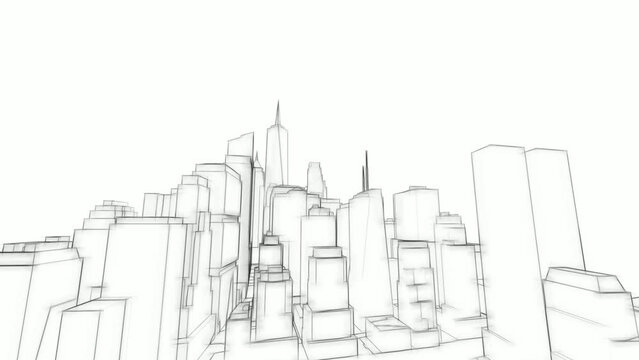 3D Architecture Sketch Background