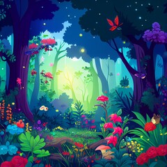 Fantasy forest, created with Generative AI technology