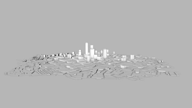 Architecture Blueprint City Background 3D Video Animation