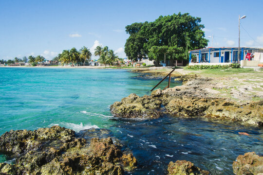 Local hostel in front of the ocean in Playa Larga, Cuba
