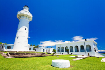 Beautiful view of Eluanbi Lighthouse in Kenting National Park, Pingtung, Taiwan. it's one of...