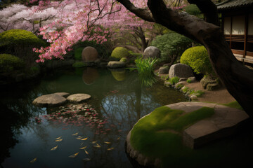 japanese garden in spring