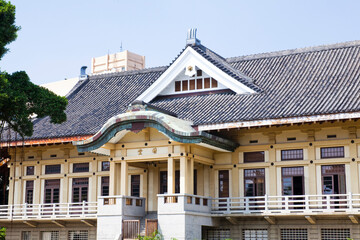 Building view of the Tainan Wude Hall (Old Tainan Martial Arts hall) in Taiwan. now is being used as Zhongyi elementary school's assembly hall in Tainan.