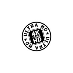 Ultra hd 4k icon isolated on white background. 