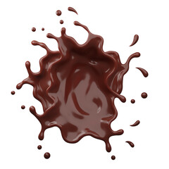 Chocolate  splasht png file , 3D Rendering, 3D illustration