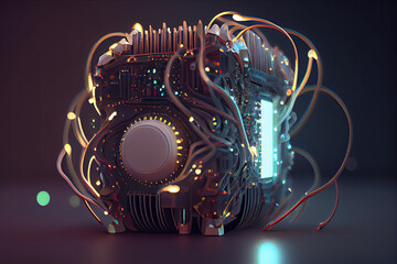 Futuristic CPU - Generative AI illustration