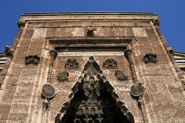 Sivas Buruciye Madrasah Seljuk era was built in 1271. The portal of the madrasa. The stone...