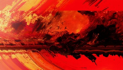 Red themed AI generated abstract art painting.