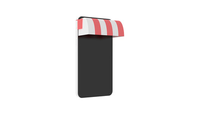 3d rendering of smartphone for online shopping your text space background, Shopping Cart Floating on mobile phone concept, Balloon by dollar money on white color. Shopping via the internet shop.png