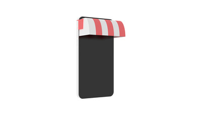 3d rendering of smartphone for online shopping your text space background, Shopping Cart Floating on mobile phone concept, Balloon by dollar money on white color. Shopping via the internet shop.