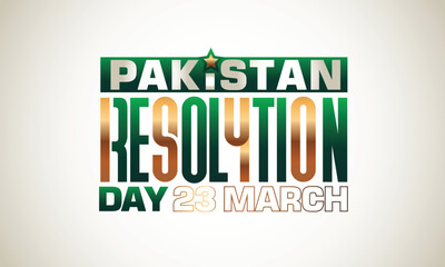 Pakistan Resolution Day Typo Logo Design