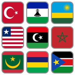 世界の国旗アイコンセット☆アフリカ☆