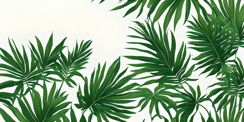 green leaves background, copy space for text, illustration, Generative, AI