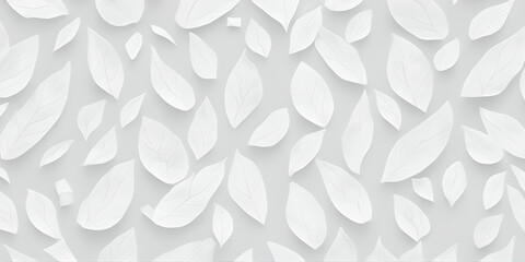 abstract white leaves background, copy space for text, illustration, Generative, AI