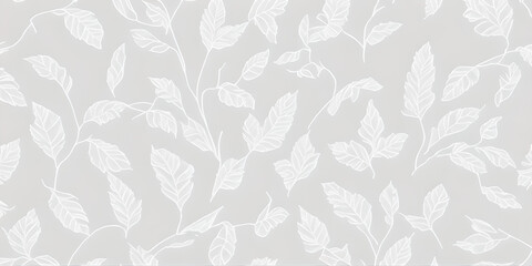 abstract white leaves background, copy space for text, illustration, Generative, AI