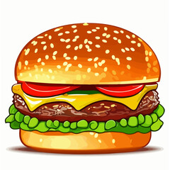 hamburger on white background