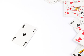 background of cards with trebol ace