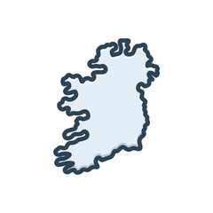 Color illustration icon for ireland