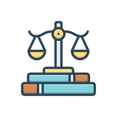 Color illustration icon for legal