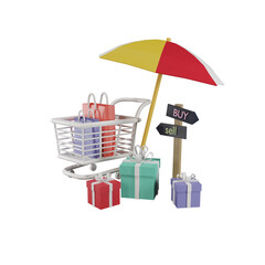 Obraz premium 3D shopping icon