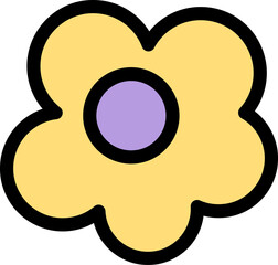 Flower 70s groovy vector