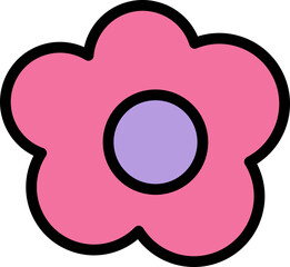 Flower 70s groovy vector