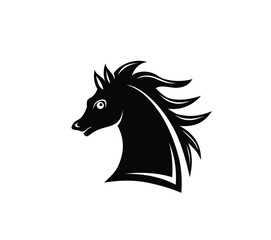 Horse Face Silhouette Logo, art vector design