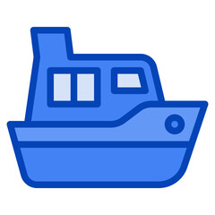 boat blue icon