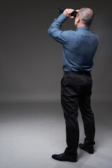 Businessman with binoculars