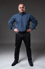 Confident businessman with hands on hips