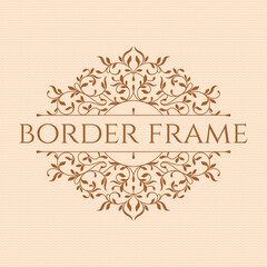 Title border. Classic floral ornament. Decorative elegant frame.