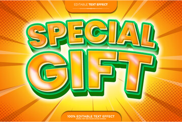 Special gift 3D Editable text effect vector illustration