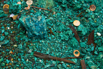 mineral textures of copper mines - obrazy, fototapety, plakaty