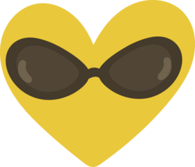Heart wearing glasses y2k style vector
