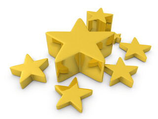 大小の星のオブジェの集合体
