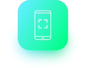 Scan icon in square gradient colors. Smartphone signs illustration.